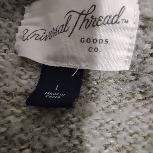 UNIVERSAL THREAD VARIEGATED BROWNS KNIT CARDIGAN CROPPED SWEATER WOMEN'S SIZE L - Picture 6 of 10